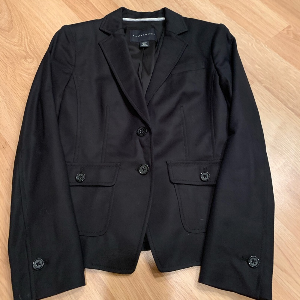 Banana Republic black stretch blazer 0 petite